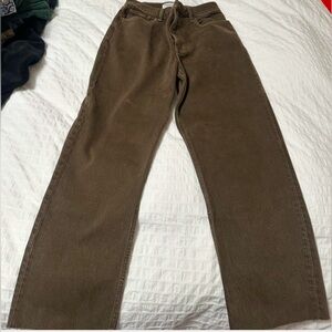 Abercrombie brown straight leg 90s straight ultra high rise jeans